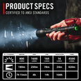 thumbnail image 4 of COAST XP14R 4500 Lumen USB-C Rechargeable LED Flashlight, 4 of 16
