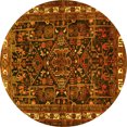 thumbnail image 1 of Ahgly Company Machine Washable Indoor Round Animal Yellow Traditional Area Rugs, 5' Round, 1 of 4