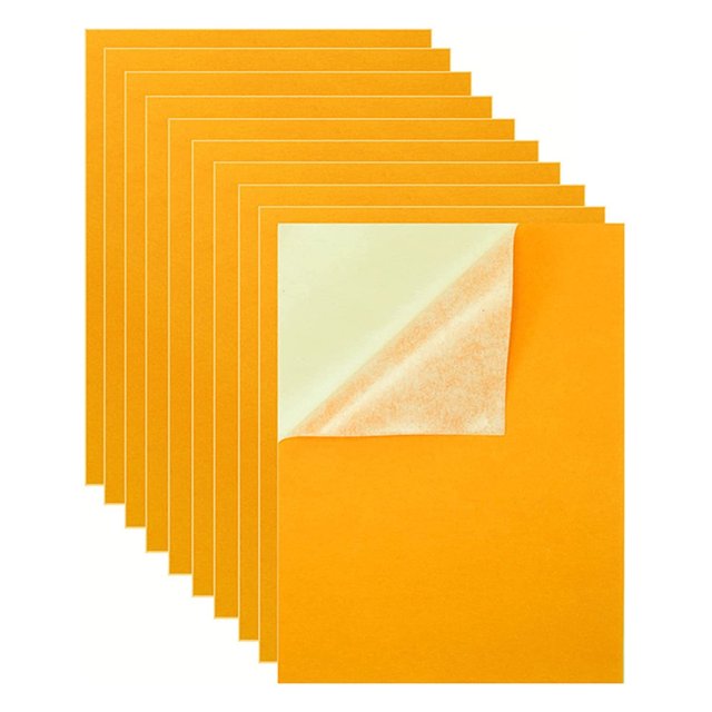 Ounissouiy 10 piezas de hojas de terciopelo autoadhesivas, caja de joyería flocada, forro artístico, telas suaves, plantilla para hacer Decoración del hogar Amarillo