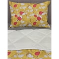 thumbnail image 3 of Fruit Comforter & Sham Bedding Set, Pattern with Leaves Figs and Flowers, 3 pcs Duvet Set Microfiber Filling Quilt, 5 Sizes, Dark Coral Earth Yellow, by Ambesonne, 3 of 4