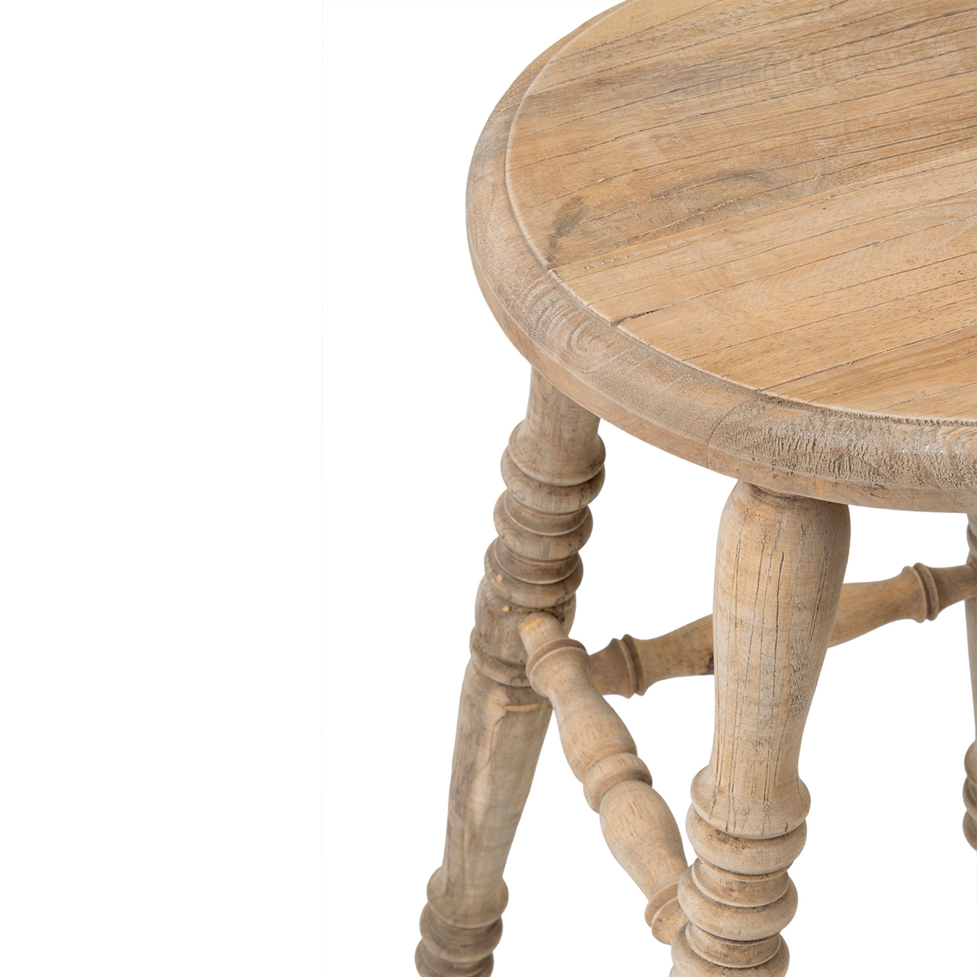 East at Main Backless Wooden Counter Bar Stool, Off-White (Set of 1)