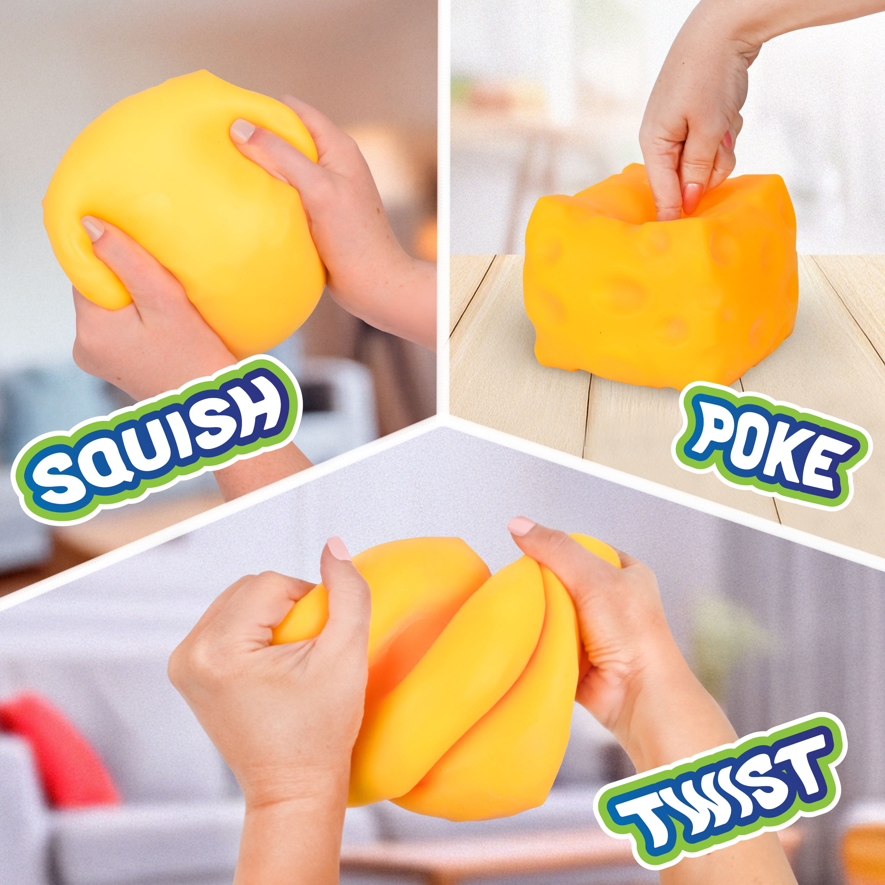 Toymendous Squeeze Cheese, Squishy Stress Toy, Children Ages 3+