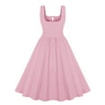 thumbnail image 3 of Olyvenn Get it today Women's 1950s Vintage Style Hepburn Cap Sleeve Blue Cotton Party Cocktail Swing Dress Pink 12, 3 of 6