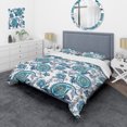 thumbnail image 1 of Designart 'Blue Floral Paisley' Patterned Duvet Cover Set, 1 of 5