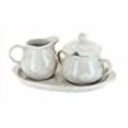thumbnail image 3 of Blue Rose Polish Pottery White Lace Sugar & Creamer with Tray, 3 of 4