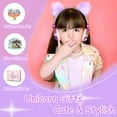 thumbnail image 4 of Kids Headphones,Charlxee Pom Wired Headsets with Gifts Packing include Sticker&Bracelet for Girls,Built-in Mic&On/Over Ear HD Stereo for Online Study/School/Tablet with Nylon Cable-Hot Purple, 4 of 6
