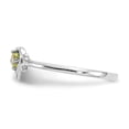 thumbnail image 4 of Solid 14K White Gold Peridot Green August Gemstone Birthstone Heart Engagement Ring Size 8.5, 4 of 6