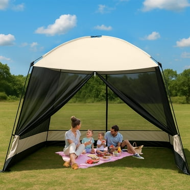 Screen House Room, GVDV 11x11 Ft Mesh Net Screen Tent Canopy, Easy Setup & Waterproof & Sunshade, Suitable for Camping Trip, Beach, Picnic