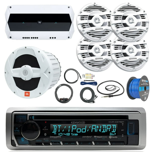 COMPLETE MARINE AUDIO SYSTEM Kenwood CD Bluetooth InDash Stereo