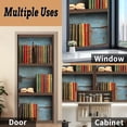 thumbnail image 5 of Self Adhesive Vinyl Refrigerator Wrap Set Bookshelf Door Mural Removable Fridge Sticker Peel and Stick&nbsp;Full Door Cover Decal Kitchen Bar Decor, 5 of 6