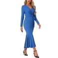 thumbnail image 4 of INSPIRE CHIC Bodycon Long Maxi Dresses for with Belt Sexy Floor Length Fishtail Mermaid Dress, 4 of 5