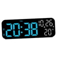 thumbnail image 1 of Reloj despertador digital LED Dst electrónico con brillo ajustable de 3 niveles. Azul negro, 1 of 7