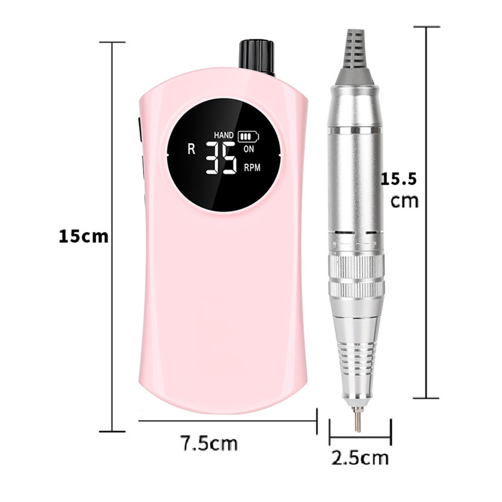 35000RPM Portable Electric Nail Drill Machine With LCD Display, Rechargeable Nails Sander For Acrylic Gel Polish ,Low Noise