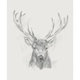thumbnail image 2 of Harper, Ethan 26x30 Black Ornate Wood Framed with Double Matting Museum Art Print Titled - Contemporary Elk Sketch II, 2 of 4