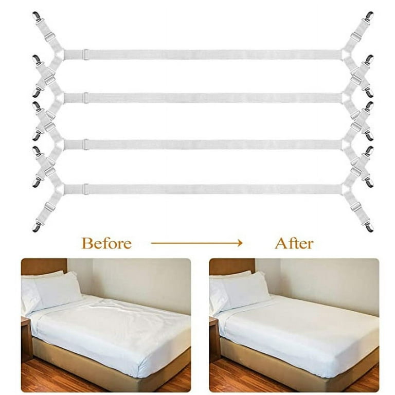Bed Sheet Holder Straps Criss-Cross Sheets Stays Suspenders