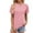 Pink, variant on ALLLIST Short Sleeve Women Tops Crew Neck Black Solid Casual Pleated Lace T-Shirts Womens Shirts Under $10