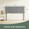 thumbnail image 4 of Weture Upholstered Polyester Queen Headboard, Adjustable Height, Gray, 4 of 7