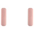 thumbnail image 2 of bedienty Creative Portable Toothpaste Toothbrush Holder Case Non-Slip Strip Germproof Storage Box Plastic Couple Bathroom Accessories pink 2Set, 2 of 6