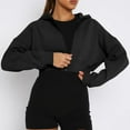 thumbnail image 5 of HJYCHN Women Zip Up Hoodie Fashionable Long Sleeve Lined Sweatshirt for Style And Warmth Black L, 5 of 6