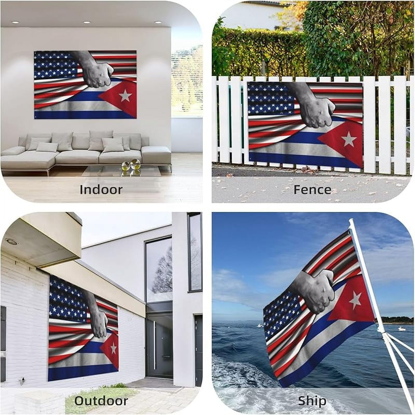 Usa American Flag And Cuba Cuban Flag Flag 4x6 Ft Double-Sided Printing Thickened Three-Ply Fabric Outdoor Flags Banner Decorations