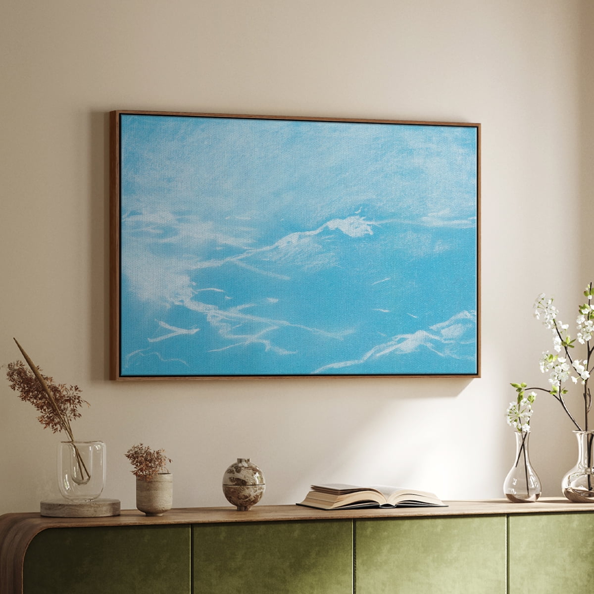 Vintage Landscape-CXLVI By Wexford Home Framed in Walnut Wood Gallery Wrapped Canvas 17 in. x 25 in.