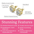 thumbnail image 4 of Cate & Chloe Ariel 18k Yellow Gold Plated Halo Stud Earrings with Simulated Diamonds, Gift for Women, 4 of 11