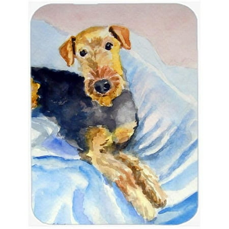 

Cozy Airedale Terrier Glass Cutting Board- Large