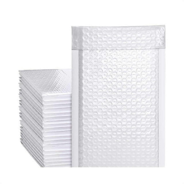 50 Pieces Padded Envelopes, Poly Bubble Mailers for Gift Packaging, White 15*20Cm