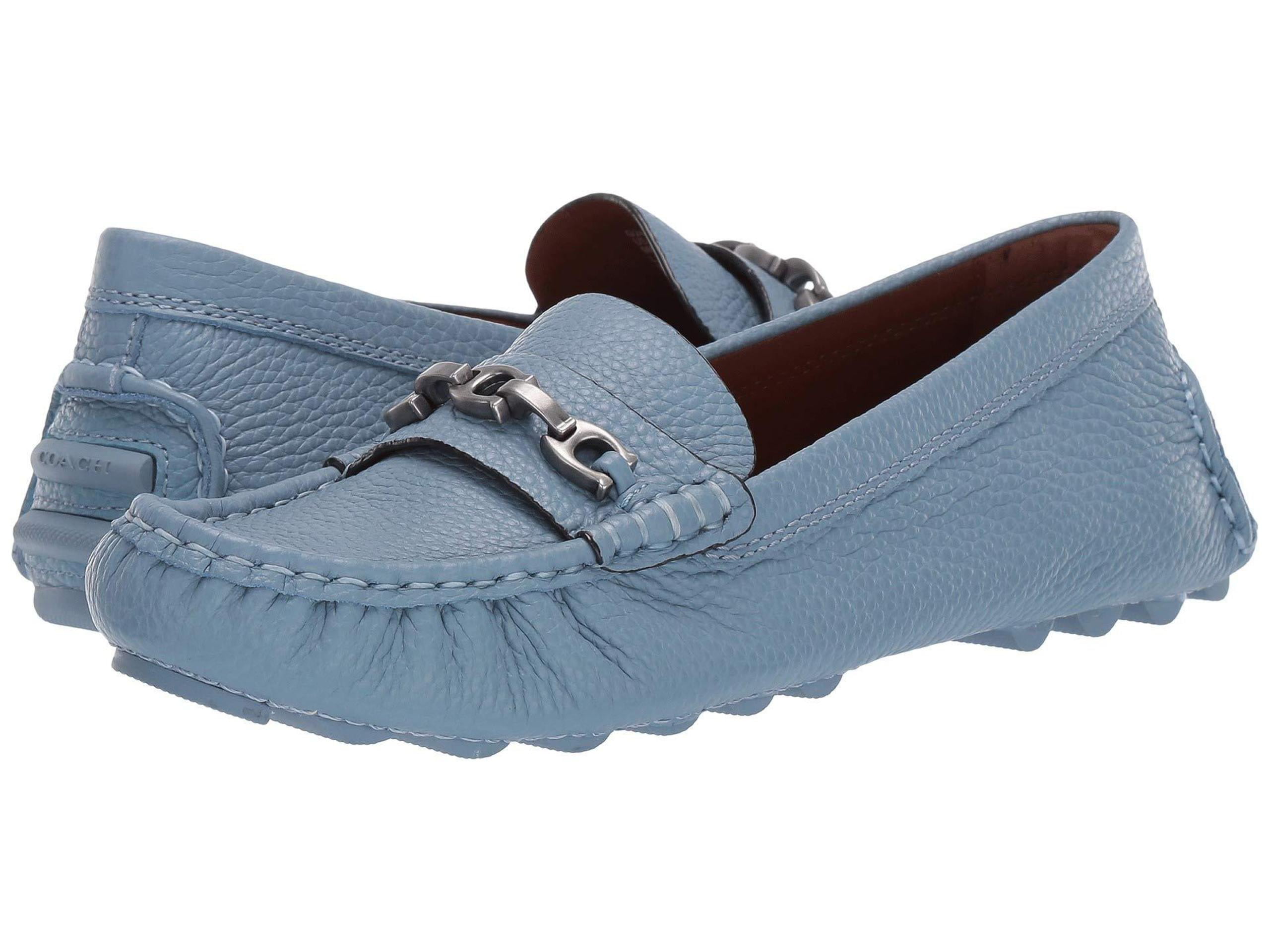 coach blue loafers