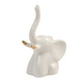 thumbnail image 2 of Joernso Elephant Statue Mini Ceramic Elephant Figurine Small Shelf Tabletop Centerpiece for Living Room Bedroom Home Decor, 2 of 8
