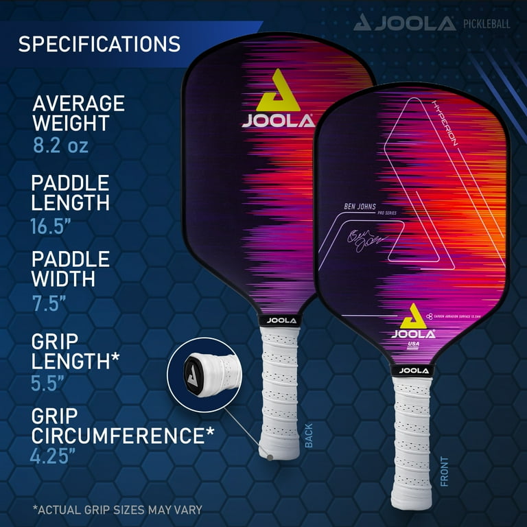 JOOLA Ben Johns Hyperion 13.5mm Pickleball Paddle, Carbon Abrasion