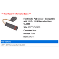 thumbnail image 2 of Front Brake Pad Sensor - Compatible with 2017 - 2019 Mercedes-Benz GLS550 2018, 2 of 2