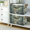 thumbnail image 2 of Yayeee Foldable Storage Basket for Shelves with Handles Set of 2 Waterproof Cloth Bins, Whale and Moon, 2 of 7