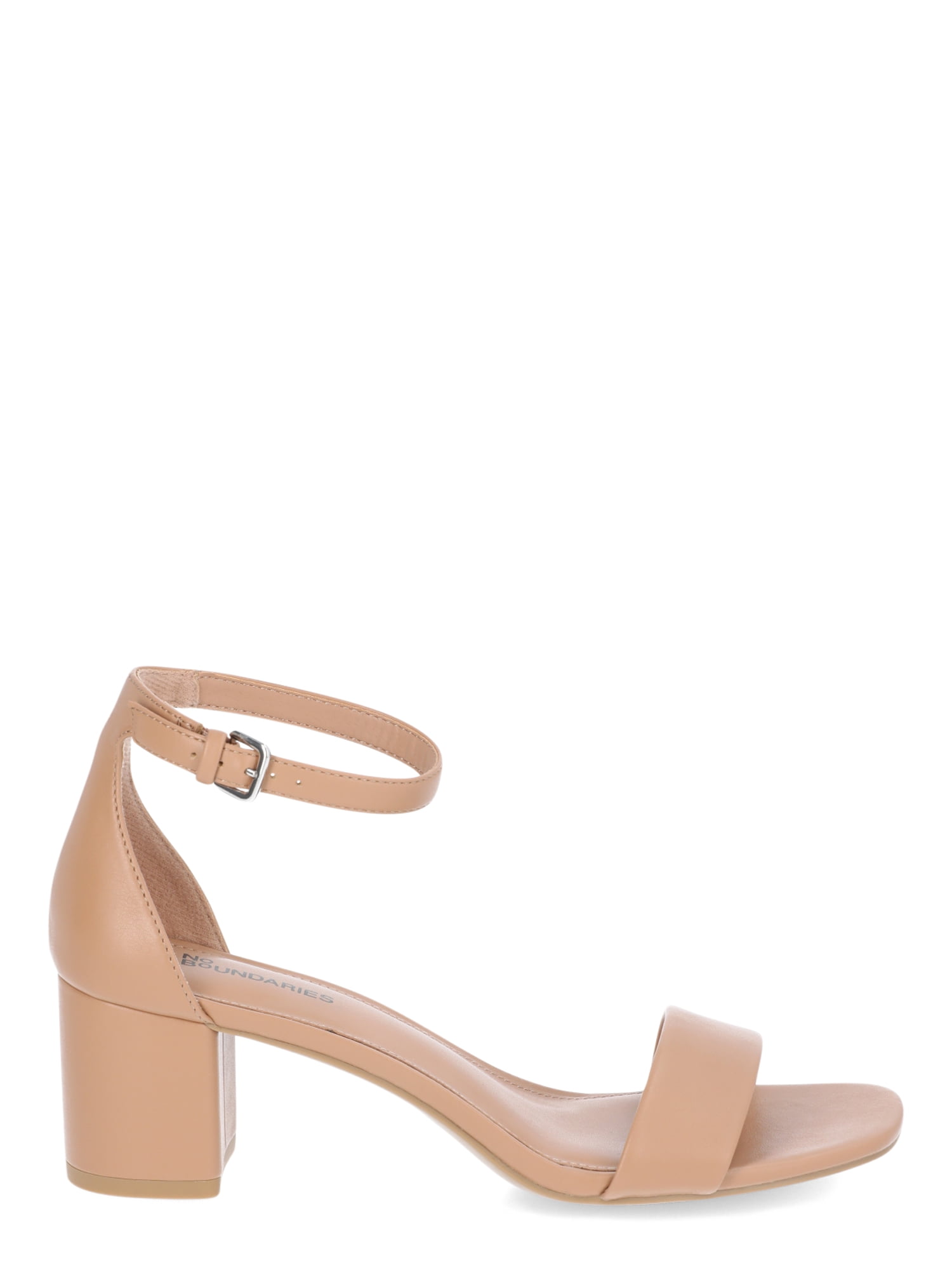 No Boundaries Women's Block Heel Sandals, Wide-Width Available