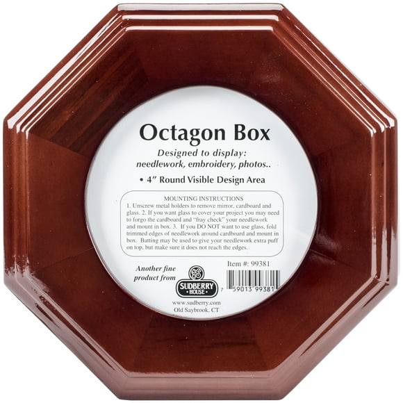 Sudberry House Mahogany Octagon Box 6"X6"X2.75"-Design Area 4"X4"