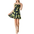 thumbnail image 3 of INSPIRE CHIC Women's Spaghetti Strap Bowknot Lemon Dotted Dresses, 3 of 8