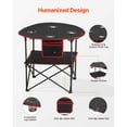 thumbnail image 6 of KFFKFF Folding Camping Table, Portable Lightweight Outdoor Picnic Table, Durable 600D Oxford Fabric with Waterproof Canvas, Includes 4 Cup Holders and Carry Bag, Ideal for Camping, Tailgating, Black, 6 of 9