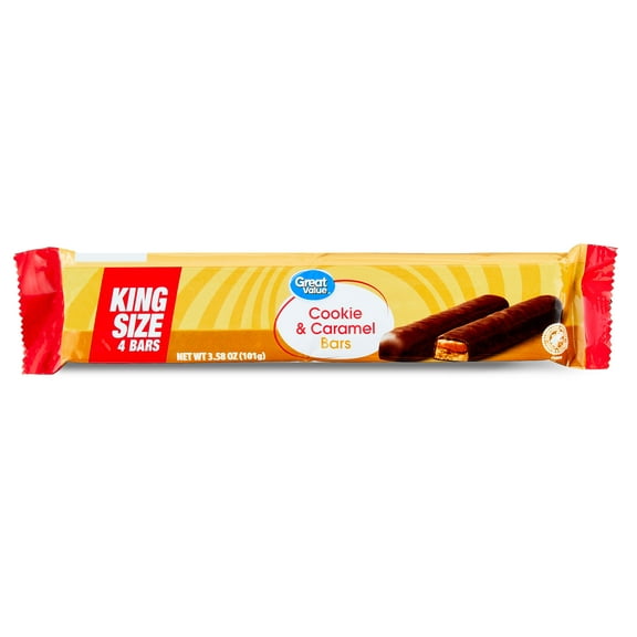 Great Value Cookie & Caramel Bars, King Size 3.58 oz