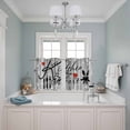 thumbnail image 3 of 2 Panels Kitchen Tier Curtains 39 Inch Length, Grey Kitchen Knife Fork Grommets Window Treatment Curtain, Fork Wooden Modern Art Thermal Curtains Drapes for Living Room/Bathroom, 3 of 9