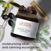 Natural Elephant Moroccan Black Soap 7oz Traditional Hammam Beldi Soap 100% Natural for exfoliating and cleansing (Eucalyptus Essential Oil 200g (7oz))