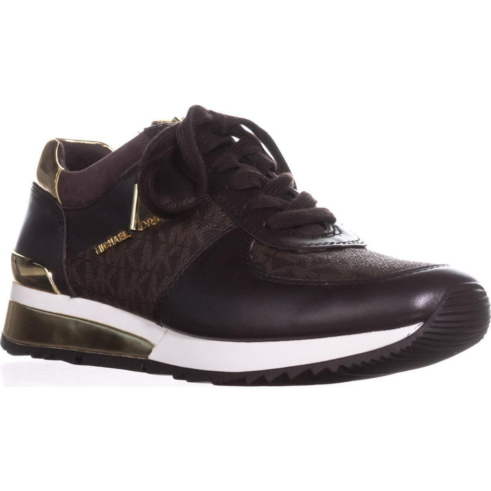 michael kors allie trainer sneakers black and gold