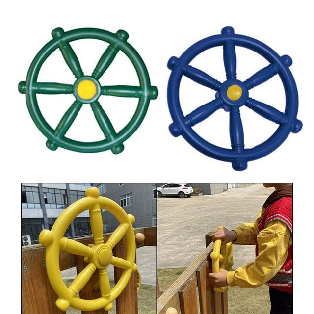 Rueda de Barco Pirata Portátil perfke 2 Piezas para Columpio Aire Libre