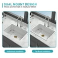 thumbnail image 6 of Boyuevi 27"x19"x10" Undermount Single Bowl Fireclay Kitchen Sink - Dual Mount White Porcelain Fireclay Rectangular Deep Single Bowl Sink Basin, 6 of 8