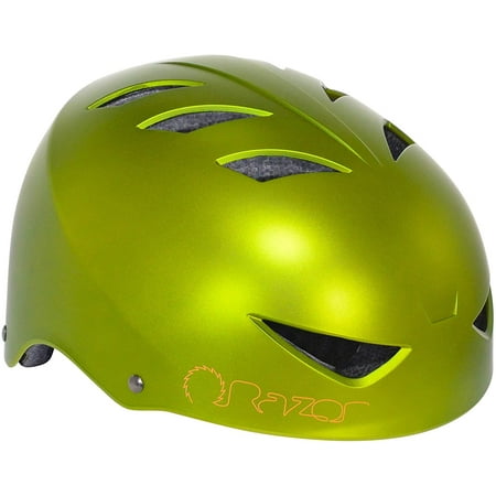Razor V-12 Adult Multi Sport Helmet with Micro Adjustment, Satin Avocado