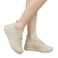 thumbnail image 2 of EKVAHL Women Knit Platform Sneakers, Lace Up Breathable Walking Shoes, Lightweight Non Slip Casual Daily Footwear, 2 of 7