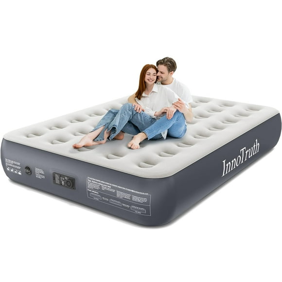 InnoTruth Full Air Mattress with Built-in Pump, 13"" Raised Comfort, Durable Inflatable Bed for Home & Guests, Easy Setup, Ideal for Travel & Camping, Dark Gray