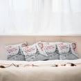 thumbnail image 3 of Ambesonne Love Throw Pillow Cover 4 Pack, Paris Hot Air Balloon, 16", Red Black Grey, 3 of 6