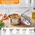 thumbnail image 3 of Cooks Standard Multi-Ply Clad 1.5 Quart Stainless Steel Saucepan with Lid, Small Kitchen Induction Cooking Sauce Pot Pan, Dishwasher & Oven Safe, Compatible with All Cooktops, 3 of 7