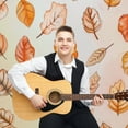 thumbnail image 4 of Autumn Harvest Maple Leaves Thanksgiving Backdrop Background for Photography Photo Booth Backdrop for Photoshoot Background Screen Video Recording Parties Curtain, 4 of 5