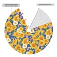 thumbnail image 2 of Lsque Vintage White Yellow Sunflower Print Christmas Tree Skirt, Tree Skirt with Ties or Velcro, Perfect for Holiday Decorations, Halloween, and New Year-48", 2 of 7